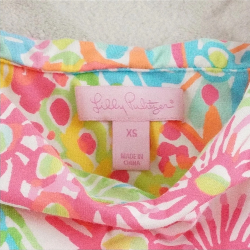Lilly Pulitzer Dominica Sun Dress Womens XS Lovers Coral Handkerchief Hem - Picture 6 of 14